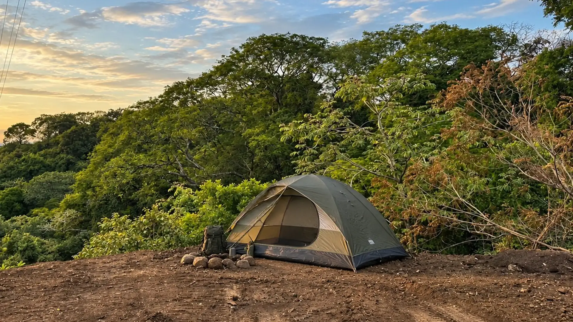 Zona de camping en las montañas de Nodo Santa Ana