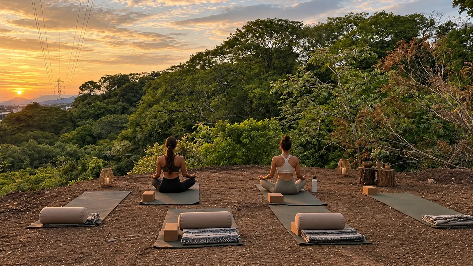 Zona de yoga en la montaña en Nodo Santa Ana