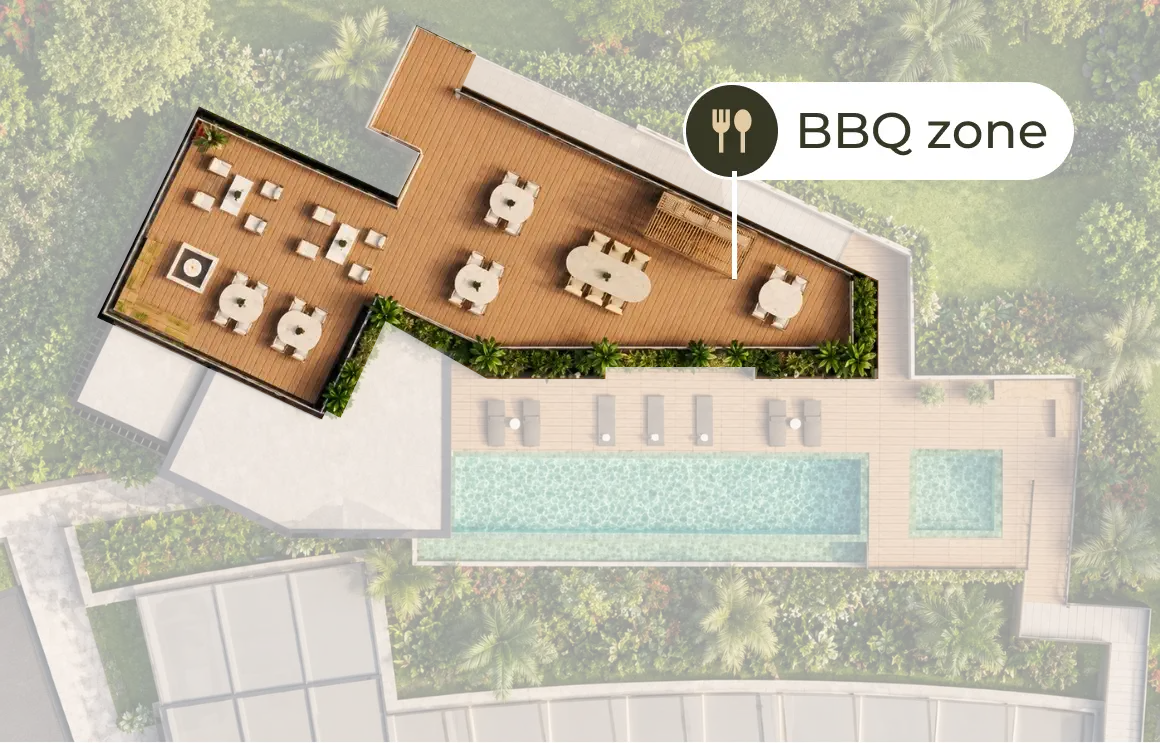 Planta de la BBQ zone de Nodo Santa Ana