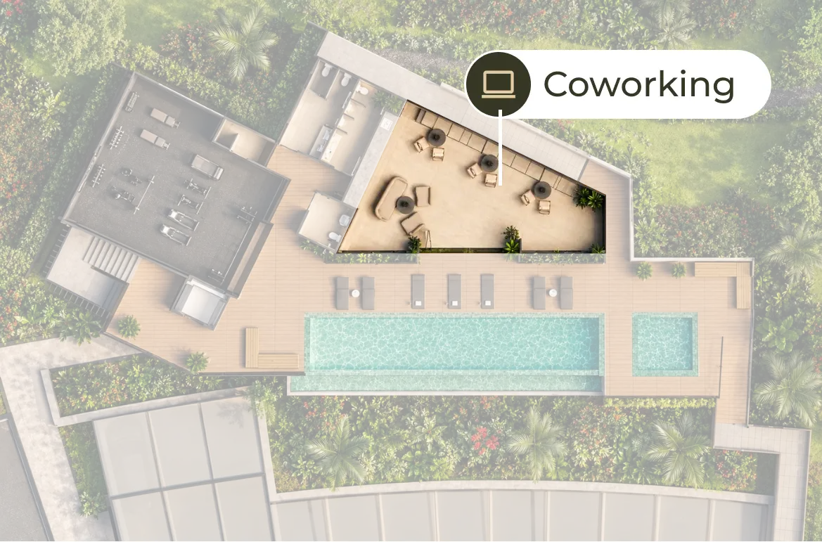 Planta del coworking de Nodo Santa Ana
