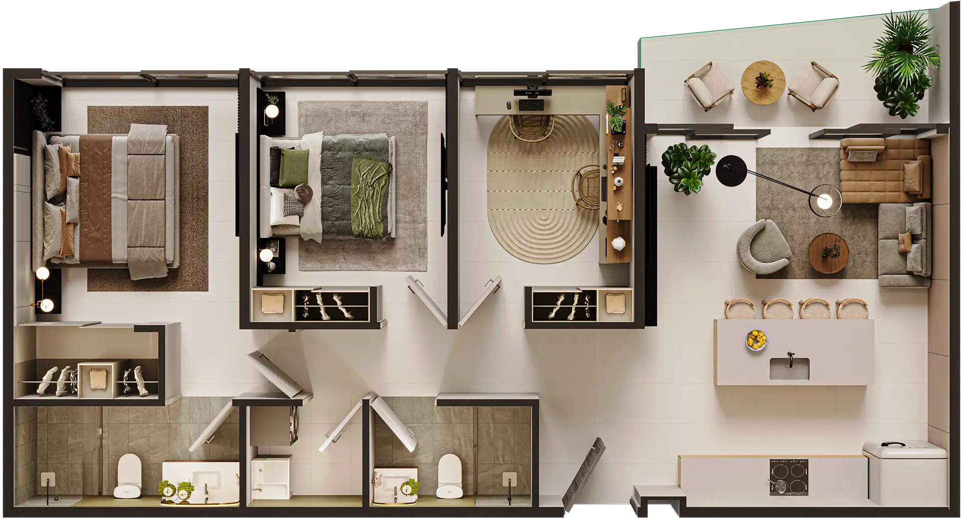 cocina moderna con vista