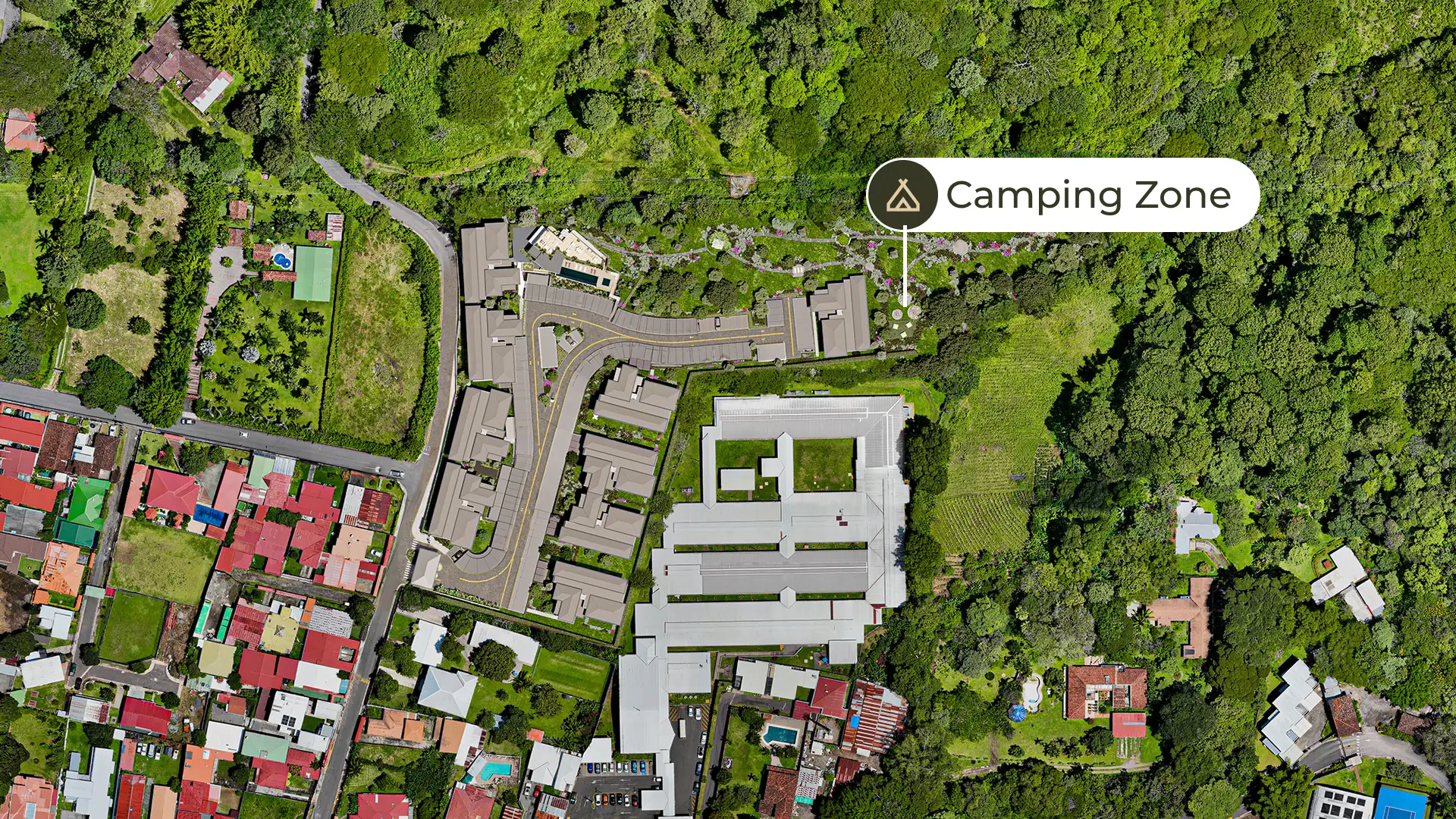 zona de camping en condominio ecologico
